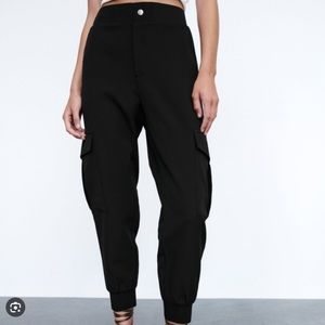 Satin Effect Cargo Pants from Zara